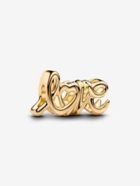 Pandora Gold Love Script Charm